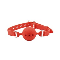 BREATHABLE SILICONE BALL GAG - LARGE RED