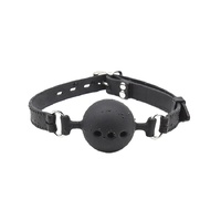 BREATHABLE SILICONE BALL GAG - LARGE BLACK