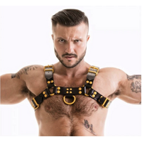 MENS COLOURED H FRONT HARNESS - YELLOW