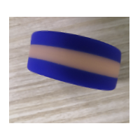 STRIPED SILICONE COCK RING - BLUE AND GLOW