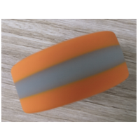 STRIPED SILICONE COCK RING - ORANGE AND GLOW