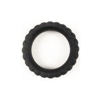 NEVER TYRED SILICONE COCK RING - BLACK LARGE