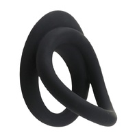 DOUBLE TROUBLE - BLACK SILICONE COCK RING