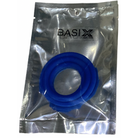 BASIX 3pc SILICONE COCK RING - BLUE