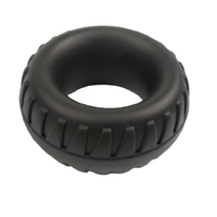 NEVER TYRED SILICONE COCK RING - BLACK MEDIUM