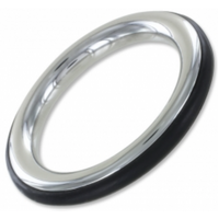 DUO - 50mm S/STEEL COCK RING WITH BLACK INSERT