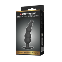 P/L BLACK SILICONE BUTT PLUG (BUBBLES)