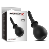 SQUEEZER X SPRAY STYLE SILICONE ANAL DOUCHE 280ml (RIBBED NOZZLE)