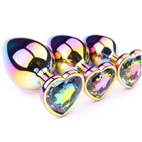 HEART RAINBOW ALLOY BUTT PLUG SMALL