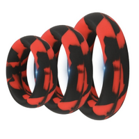 WHERE'S WILLY CAMO SILICONE COCK RING - RED 44mm