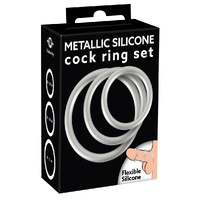 YOU2TOYS METALIC SILICONE COCK RING SET