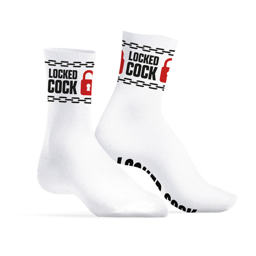 WHITE LOCKED COCK SOCKS