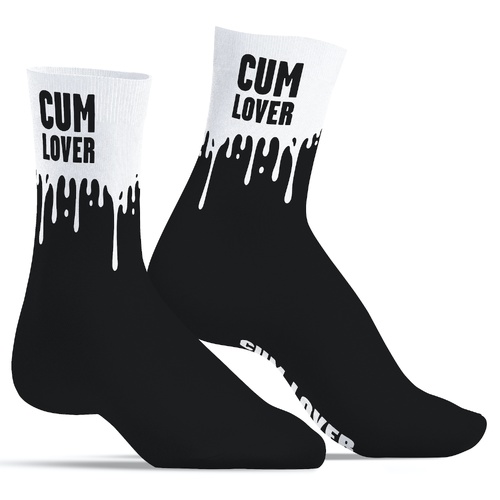 WHITE/BLACK CUM LOVER SOCKS