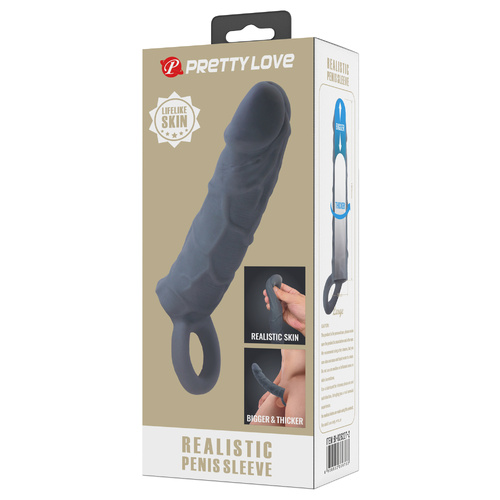 P/L REALISTIC PENIS SLEEVE - BLACK