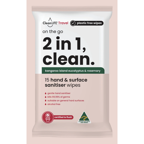 2 IN 1, CLEAN - 15 WIPES