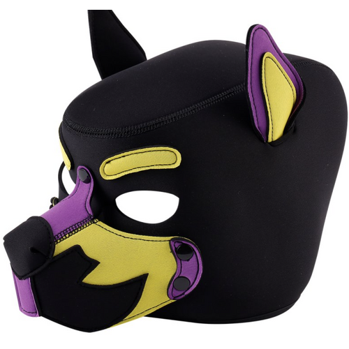 NEOPRENE PUP HOOD - FOXY PURPLE/YELLOW