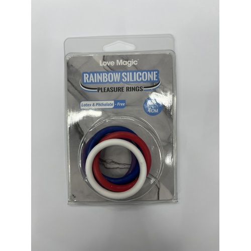 RAINBOW SILICONE PLEASURE RINGS