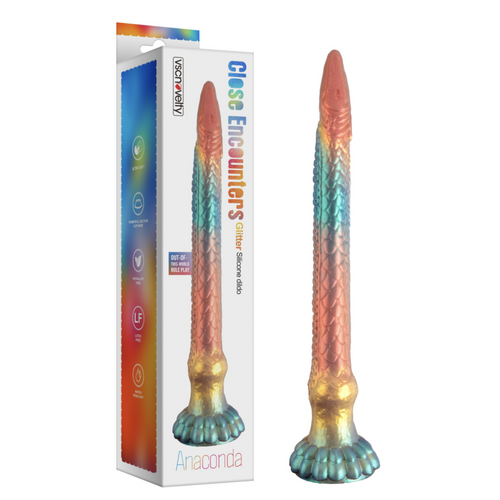 CLOSE ENCOUNTERS GLITTER SILICONE DILDO - ANACONDA