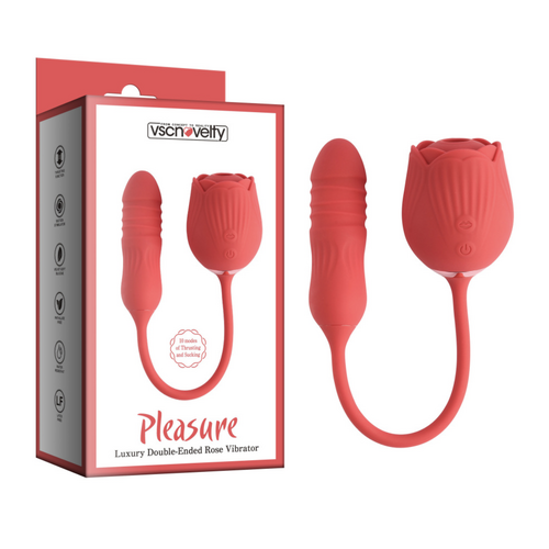 PLEASURE LUXURY DOUBLE-ENDED ROSE VIBRATOR