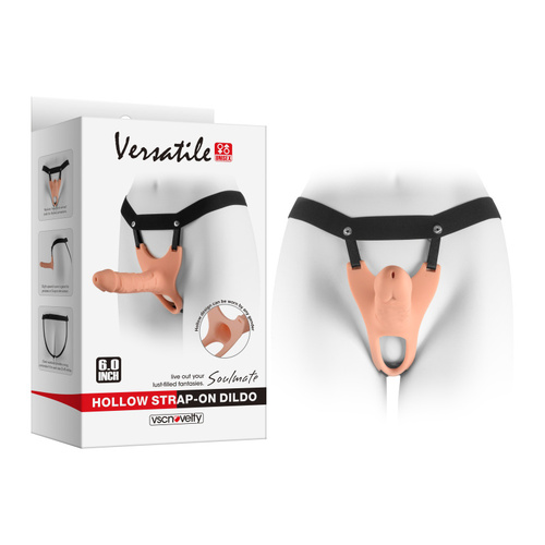 SOULMATE UNISEX SILICONE HOLLOW STRAP-ON 6" - FLESH