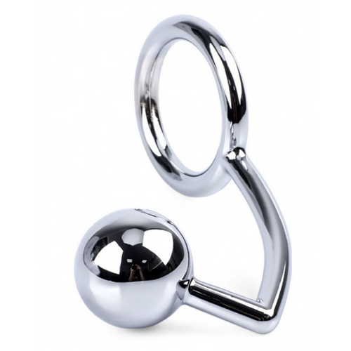COCK RIING WITH ATTACHED BUTT PLUG - 50mm