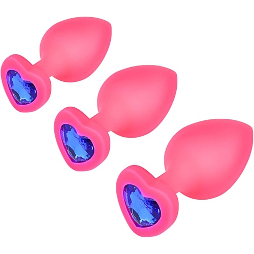 HEART PINK SILICONE BUTT PLUG MEDIUM
