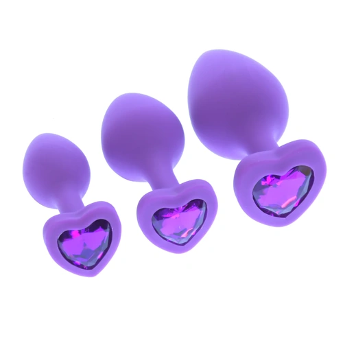 HEART PURPLE SILICONE BUTT PLUG SMALL