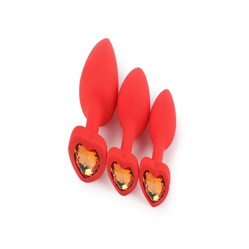 HEART RED SILICONE BUTT PLUG MEDIUM