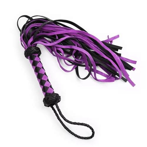 PU LEATHER FLOGGER - BLACK/PURPLE
