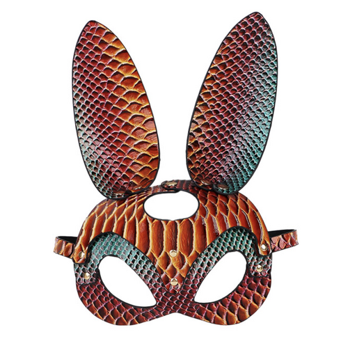 SNAKE SKIN BUNNY MASK - ORANGE
